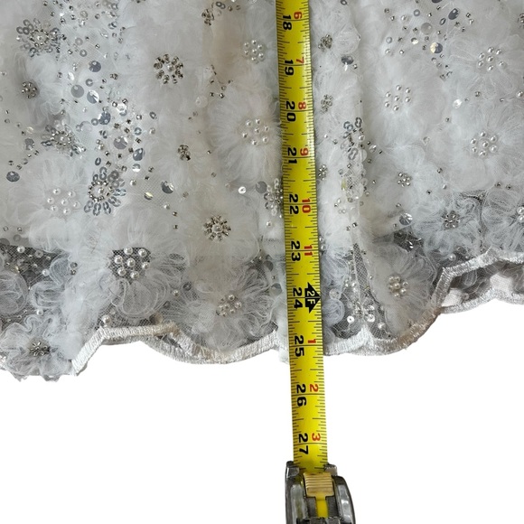 NWT Altar'd State Demi Embellished 3D Florals Strapless Dress Bridal Formal Smll - Picture 9 of 13